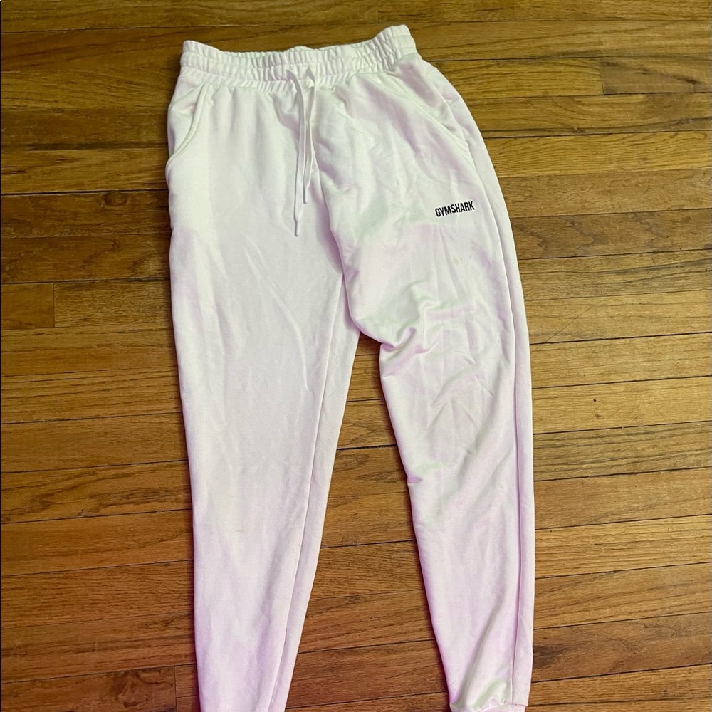 White Gymshark joggers